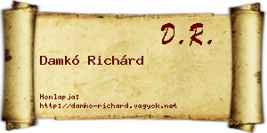 Damkó Richárd névjegykártya